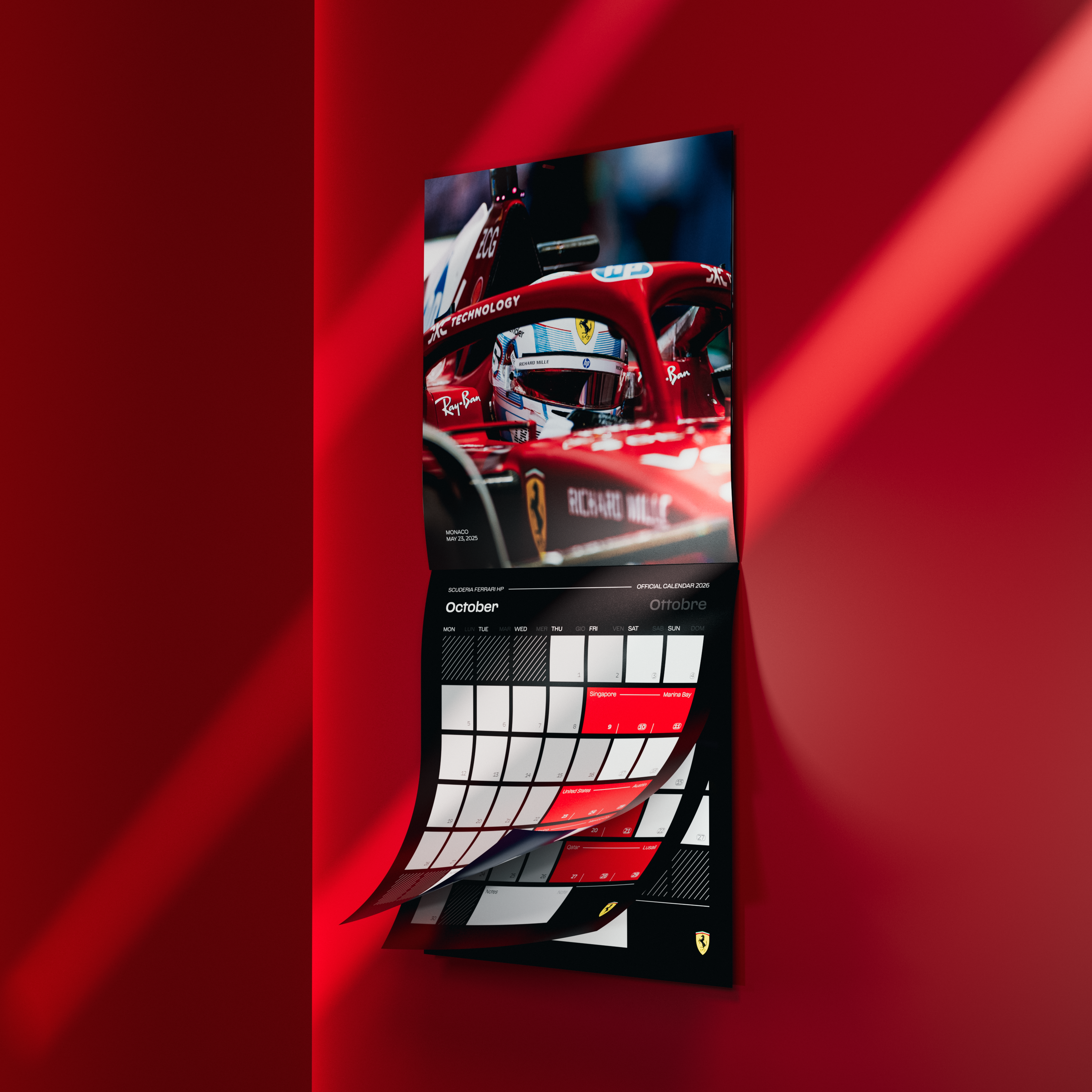 Official 2026 Scuderia Ferrari HP Wall Calendar