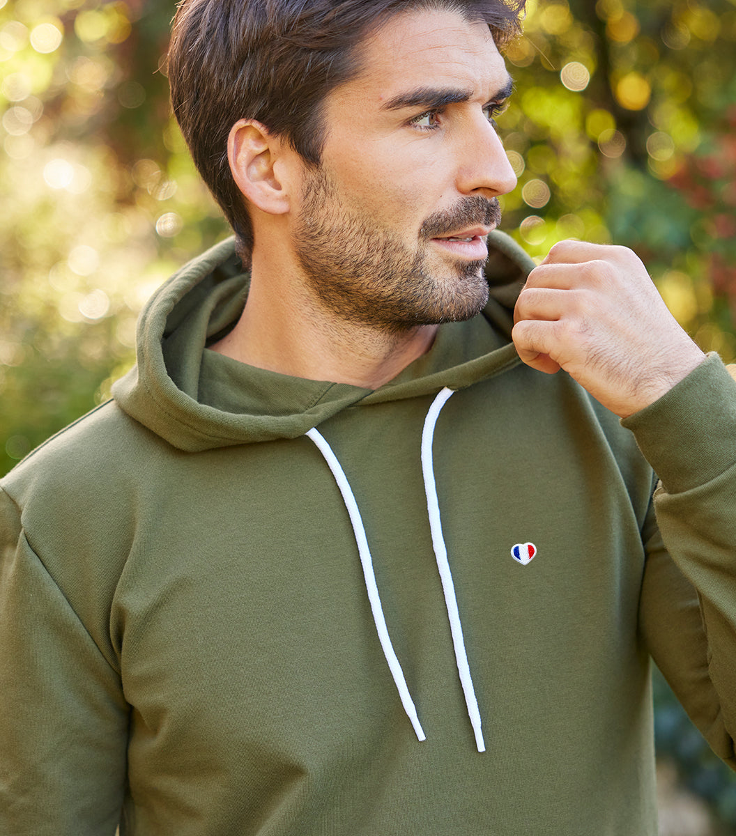 Sweat à capuche Homme Kaki - Iconique