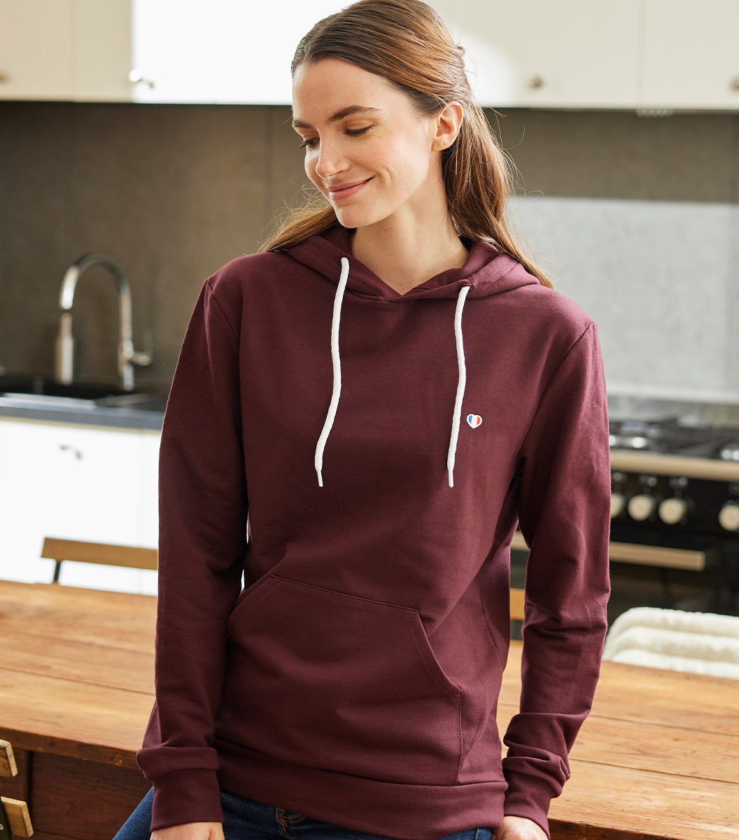 Sweat à capuche Femme Bordeaux - Iconique