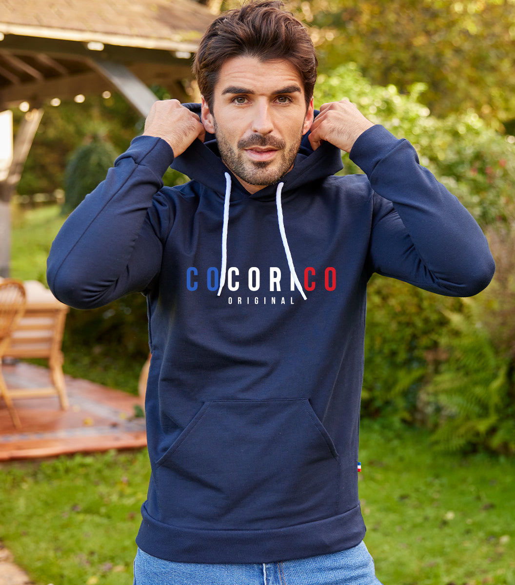Sweat à capuche Homme Marine - Signature