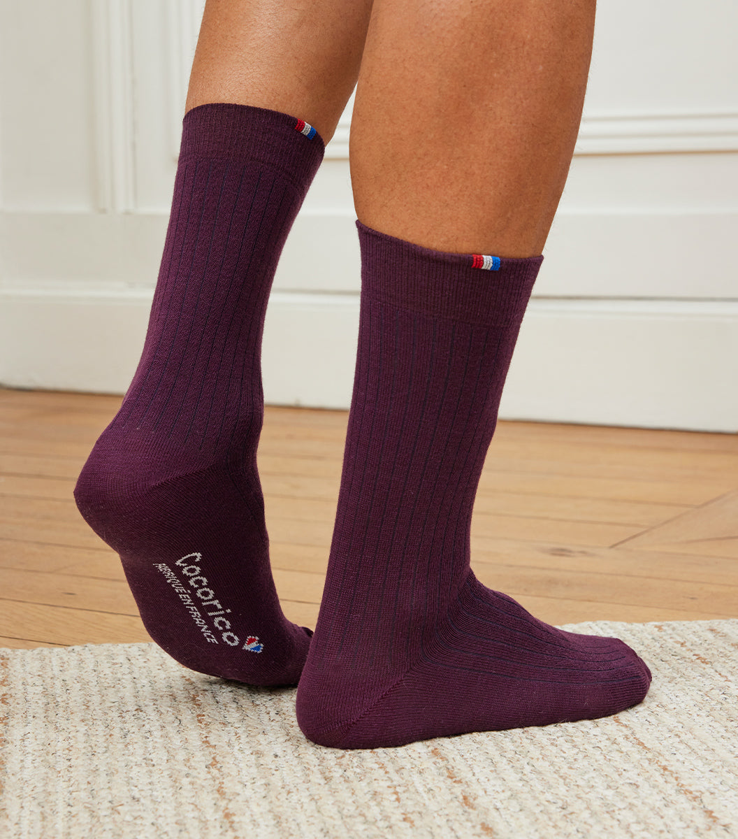 Chaussettes Homme en Laine Bordeaux x2 - Pack Intemporel