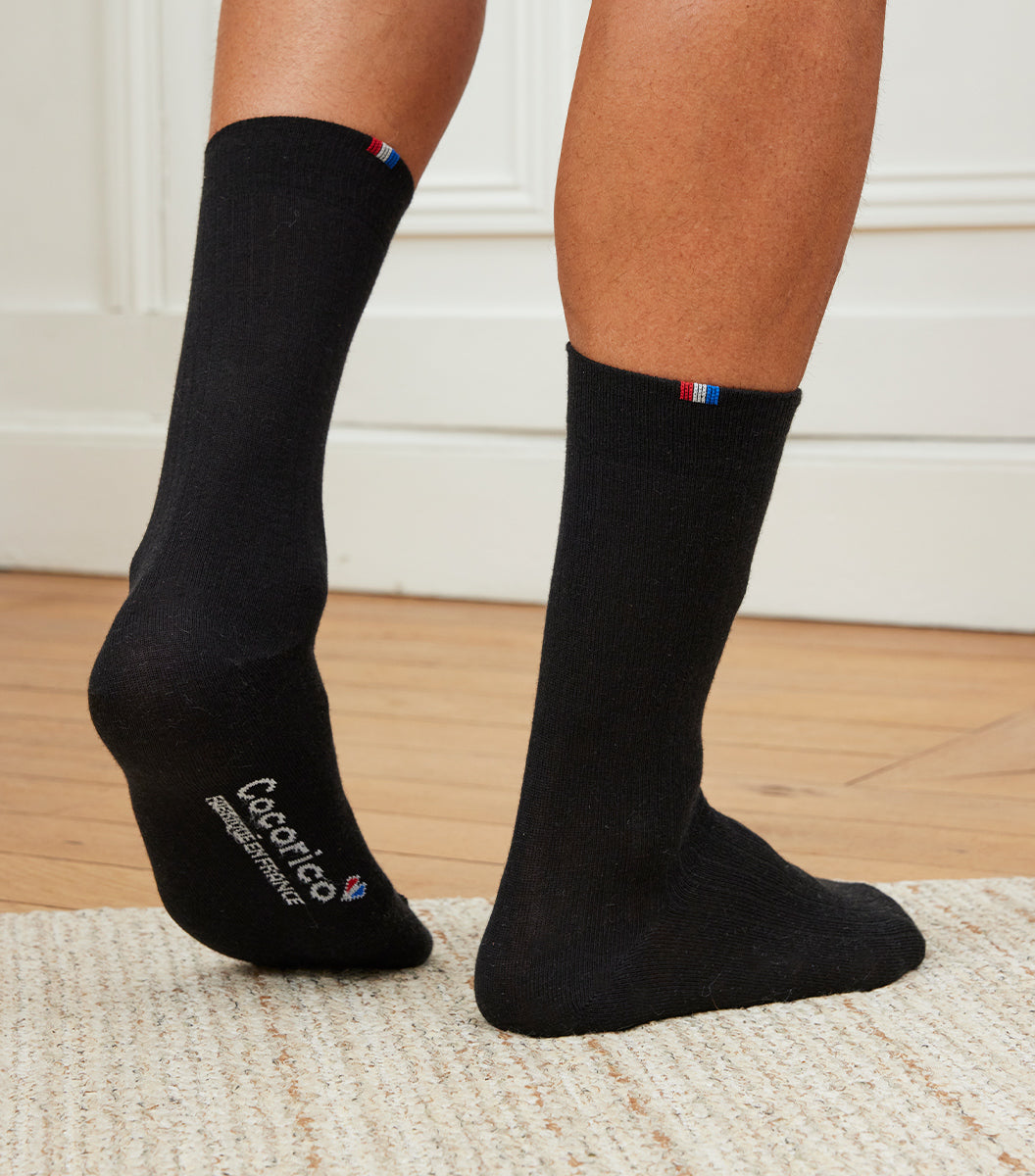 Chaussettes Homme en Laine Noir
