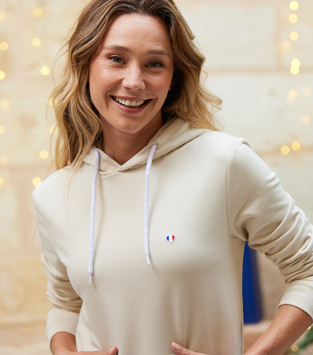 Sweat à capuche Femme Sable - Iconique