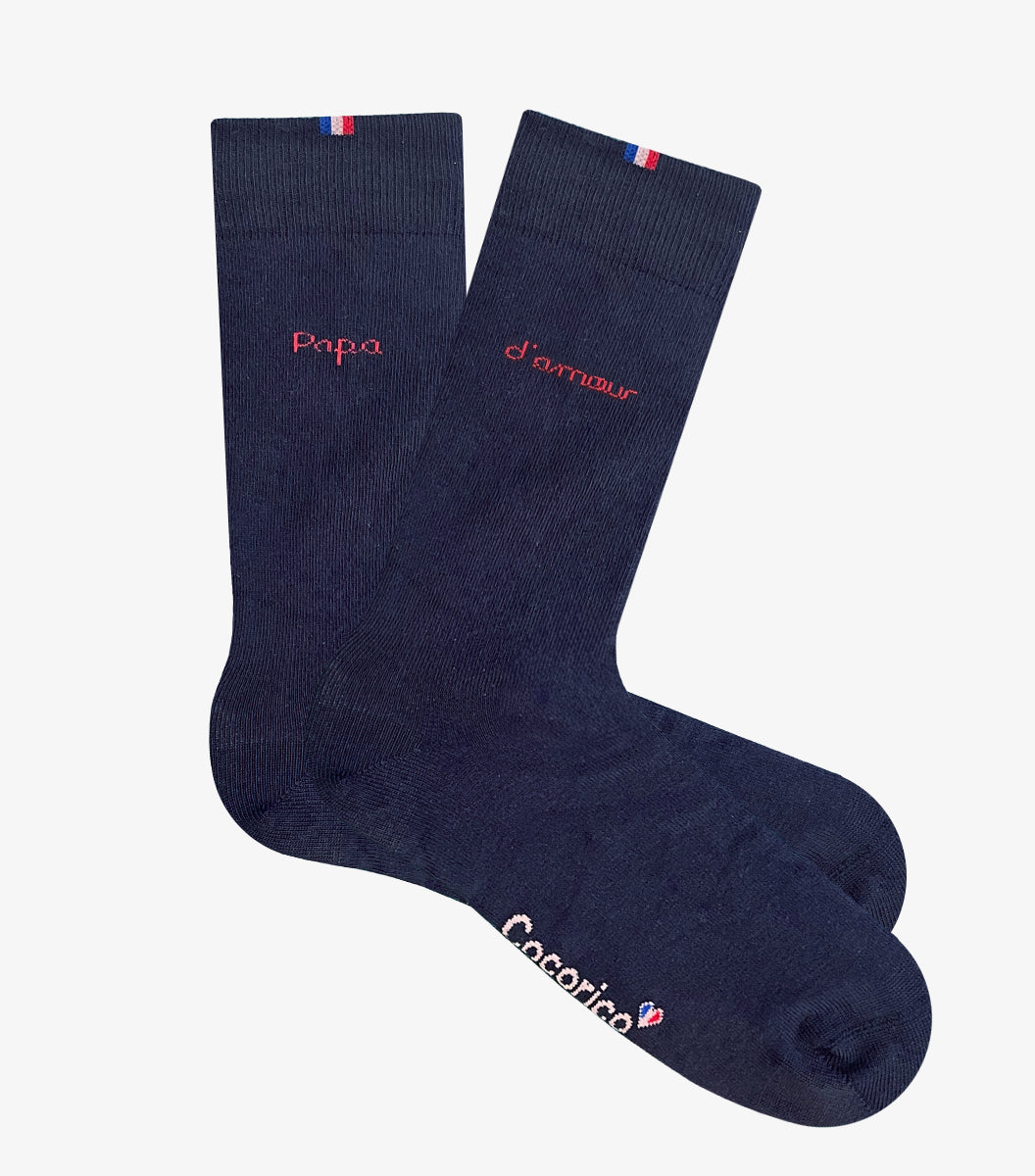 Chaussettes Homme Marine - Papa Amour (Rouge)