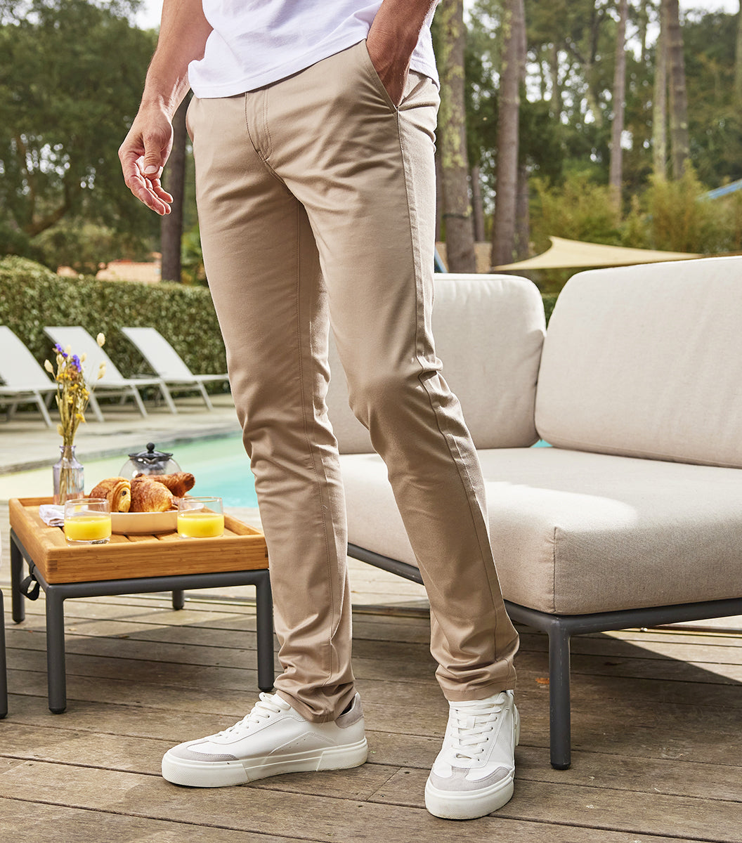 Pantalon Chino Homme Beige