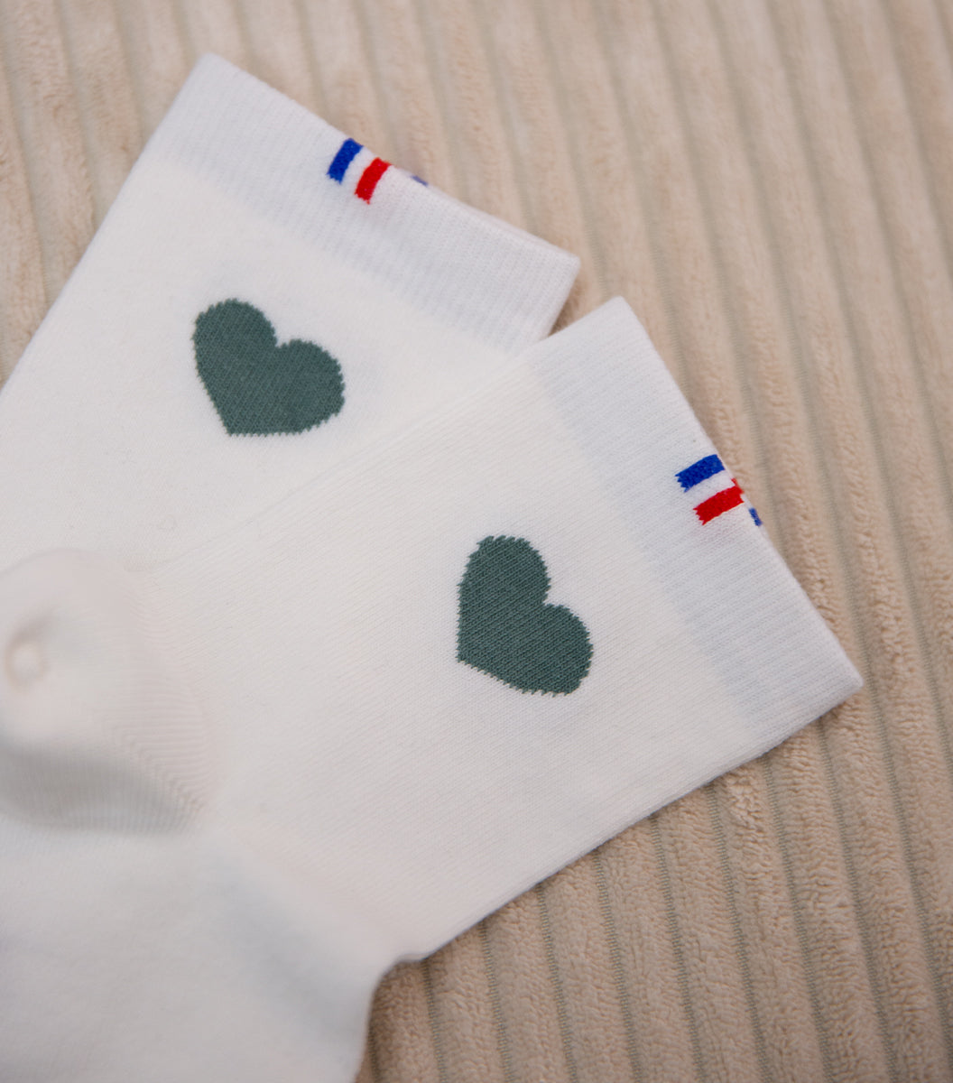 Chaussettes Femme x2 - Pack Cœur Vert