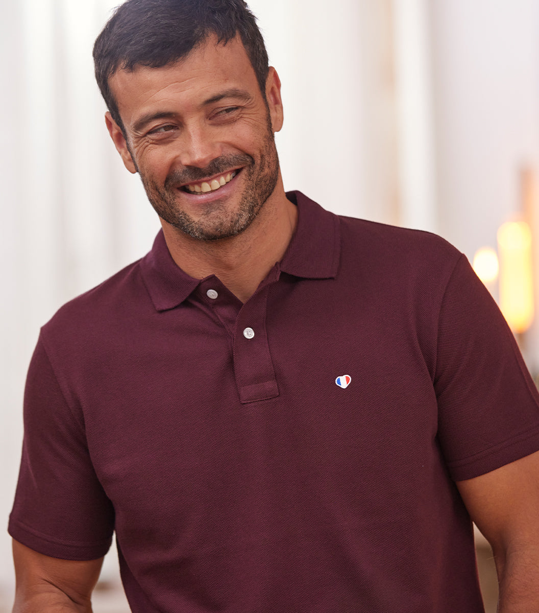 Polo Homme Bordeaux - Iconique