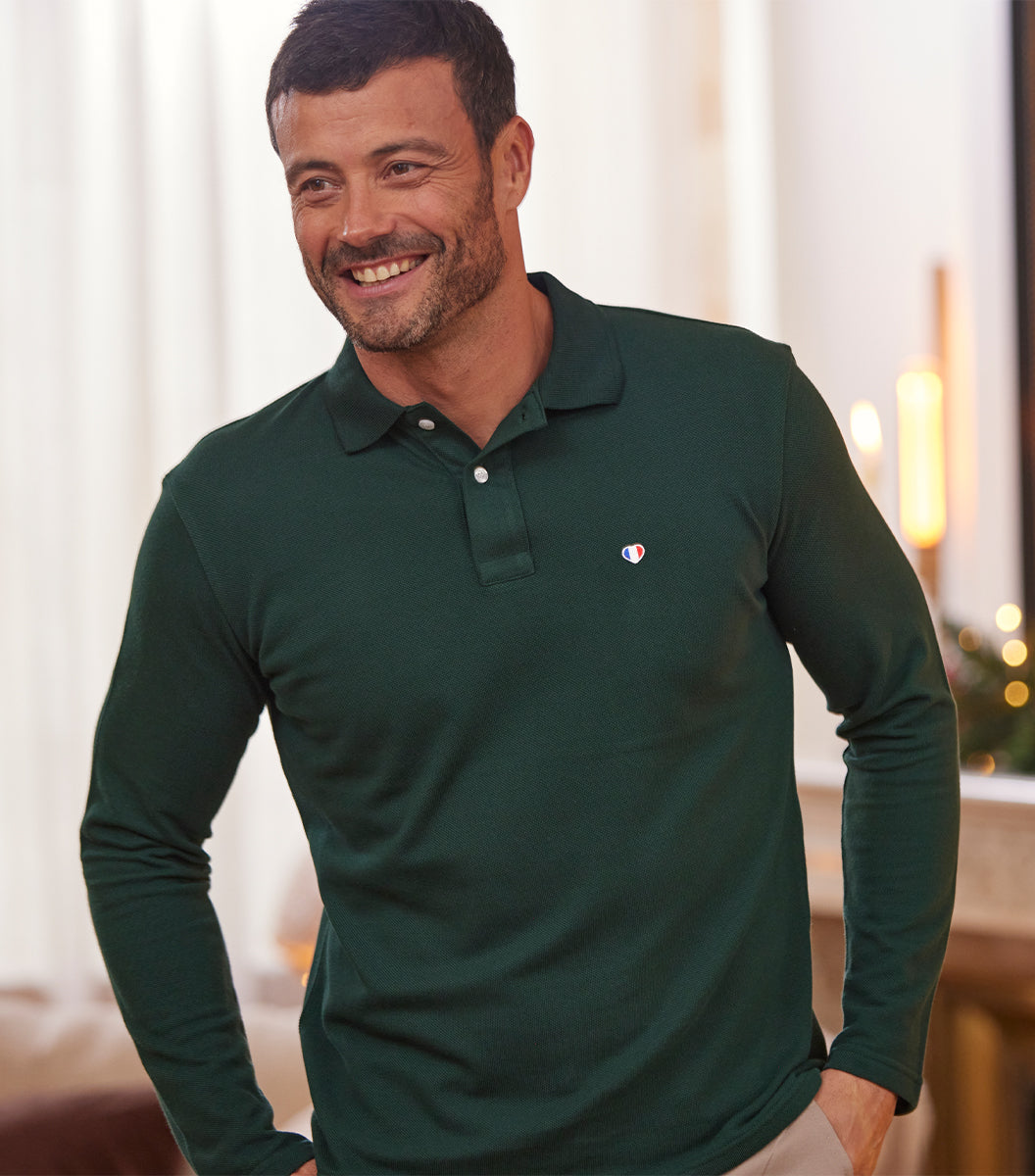 Polo Homme Manches Longues Sapin - Iconique