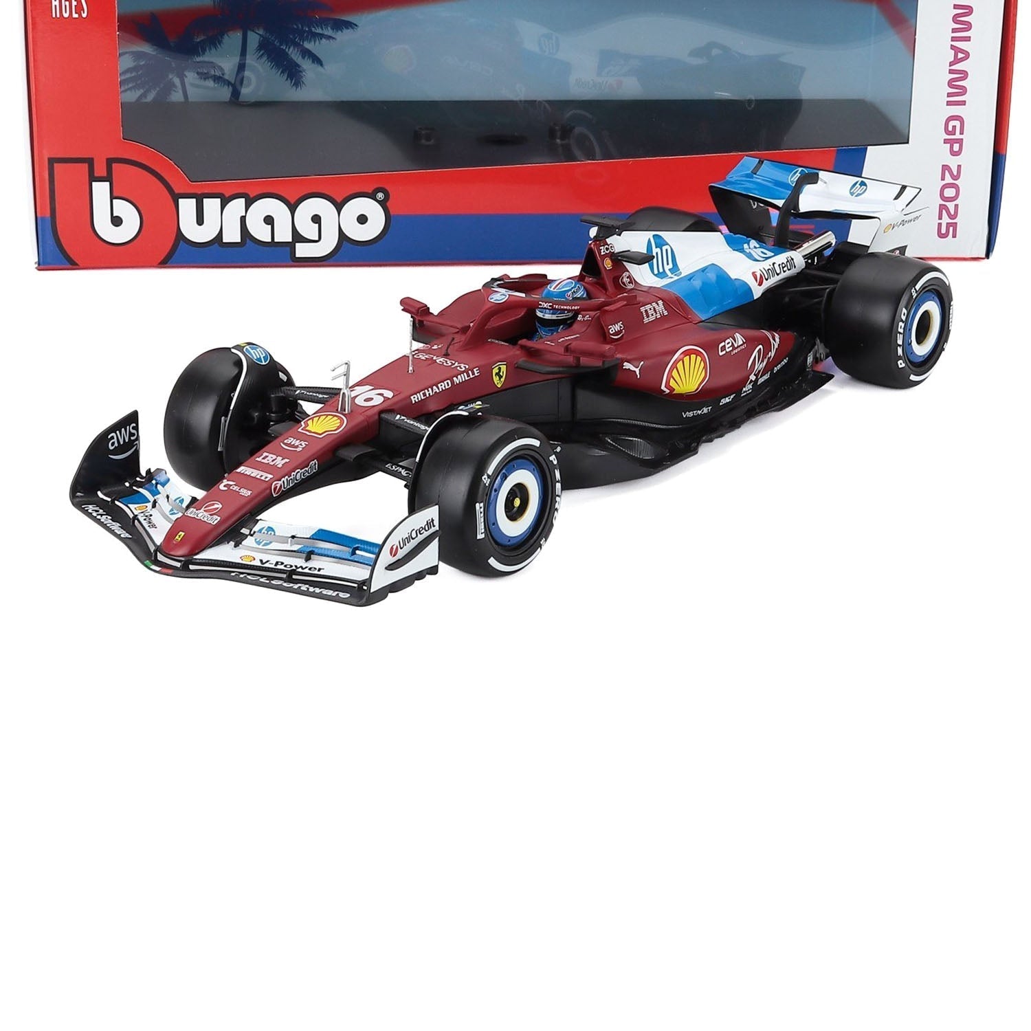 #16 Leclerc SF-25 Miami GP 2025 1:18 Car Model