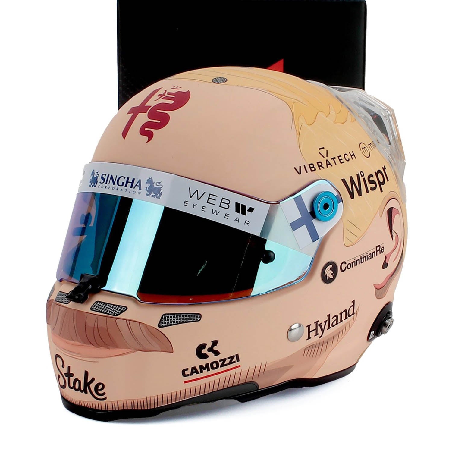 #77 Bottas Bahrain GP 2023 "Mullet" 1:2 Mini Helmet