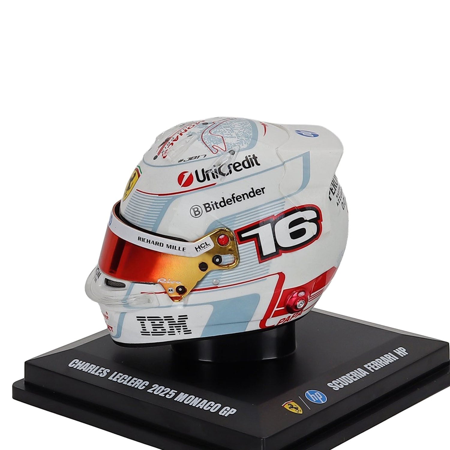 #16 Leclerc Monaco GP 2025 1:5 Mini Helmet