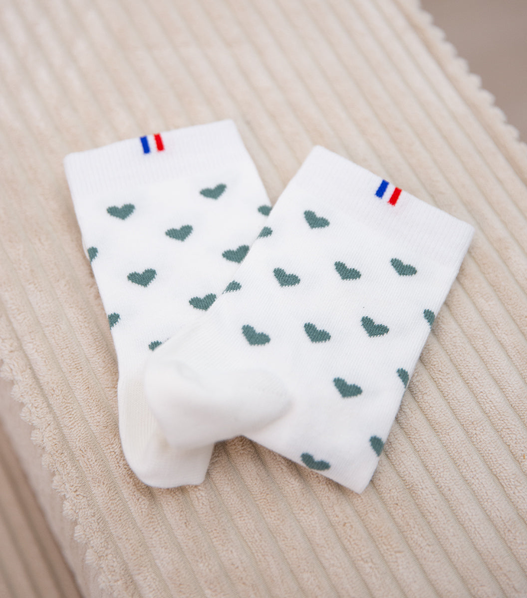 Chaussettes Femme x2 - Pack Cœur Vert