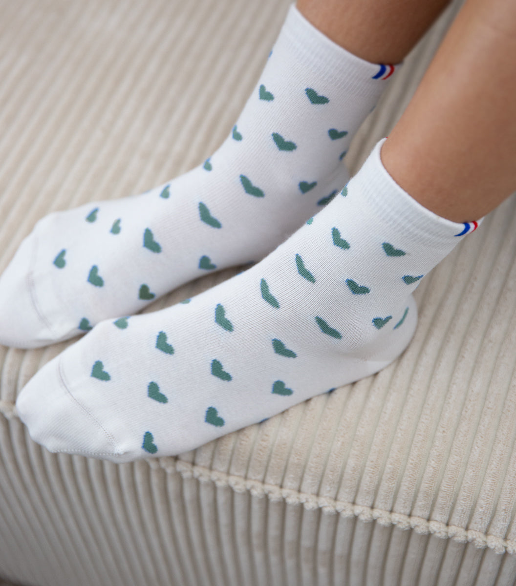 Chaussettes Femme x2 - Pack Cœur Vert