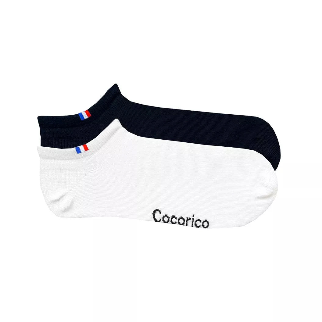 Chaussettes Homme x2 - Pack Invisible Noir/Blanc