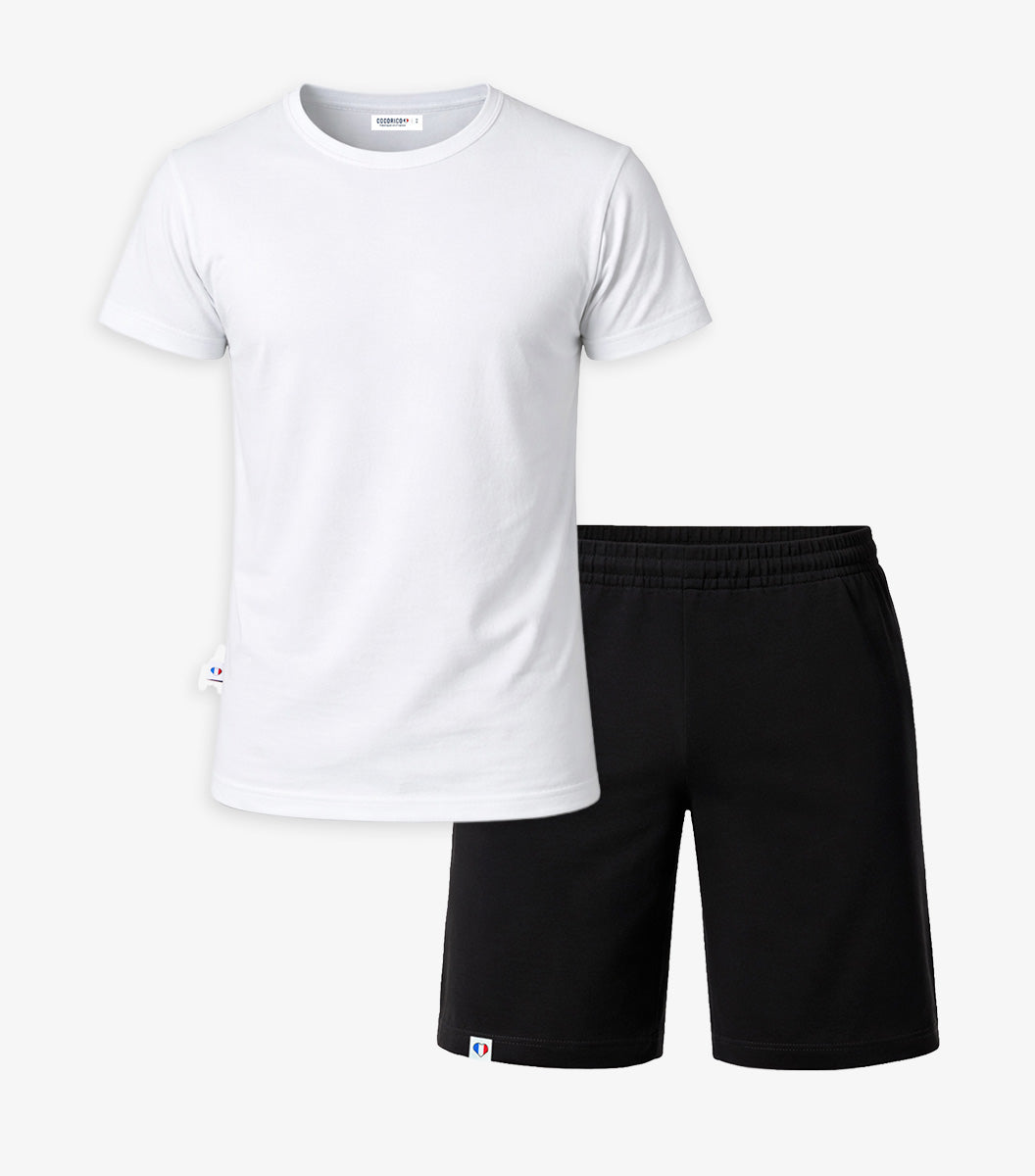 Ensemble Pyjama Homme Blanc/Noir - Intemporel