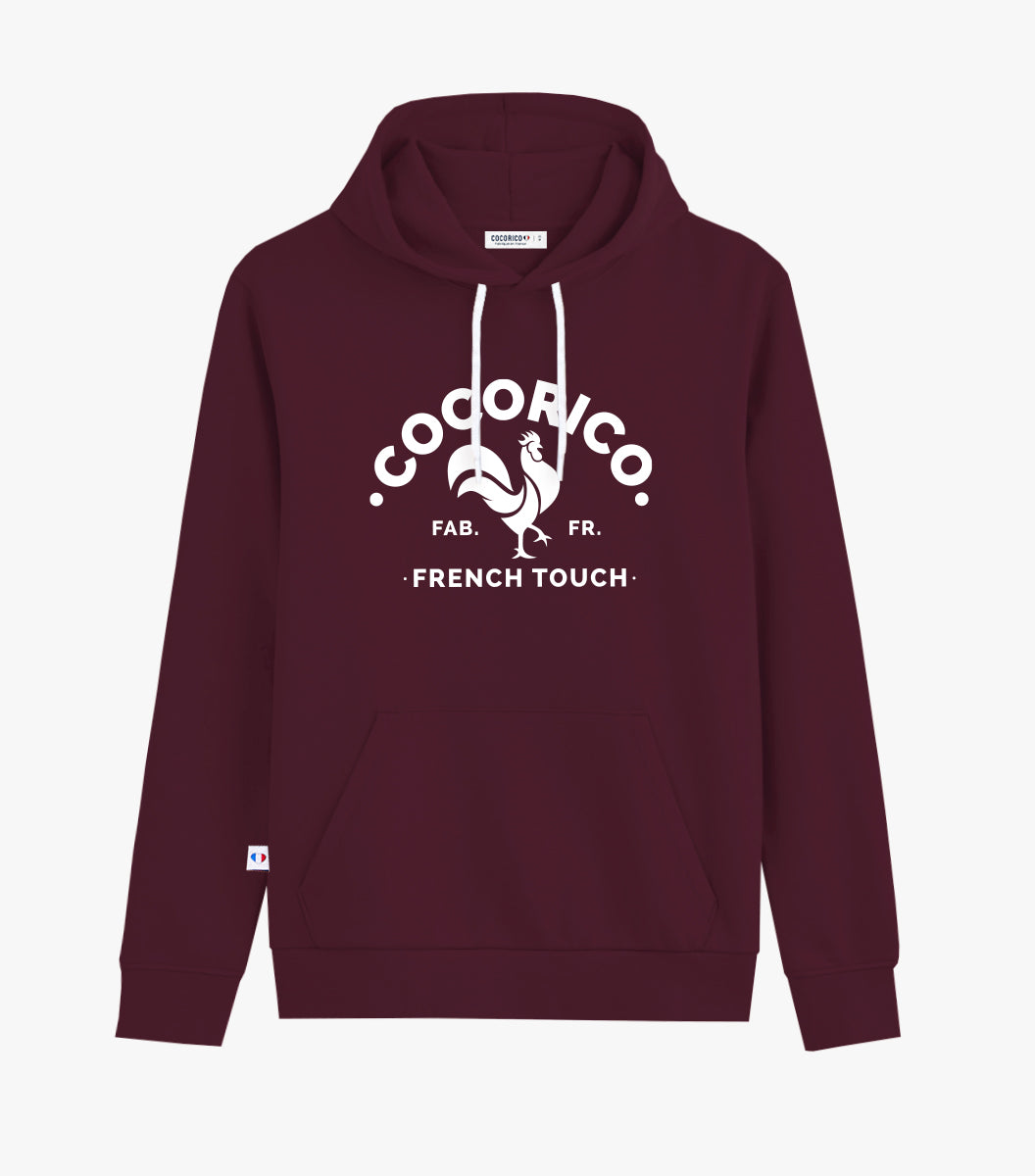 Sweat à capuche Homme Bordeaux - Coq Français