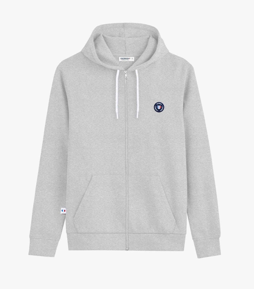 Sweat zippé Femme Gris - Blason