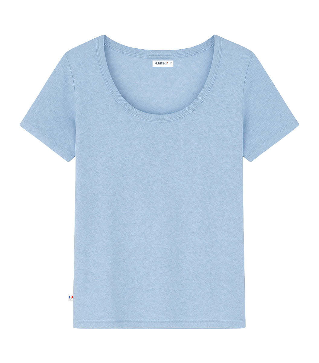 T-shirt Femme en Lin Ciel - Intemporel