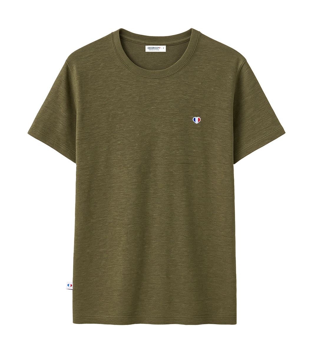 T-shirt Homme en Lin Kaki - Iconique