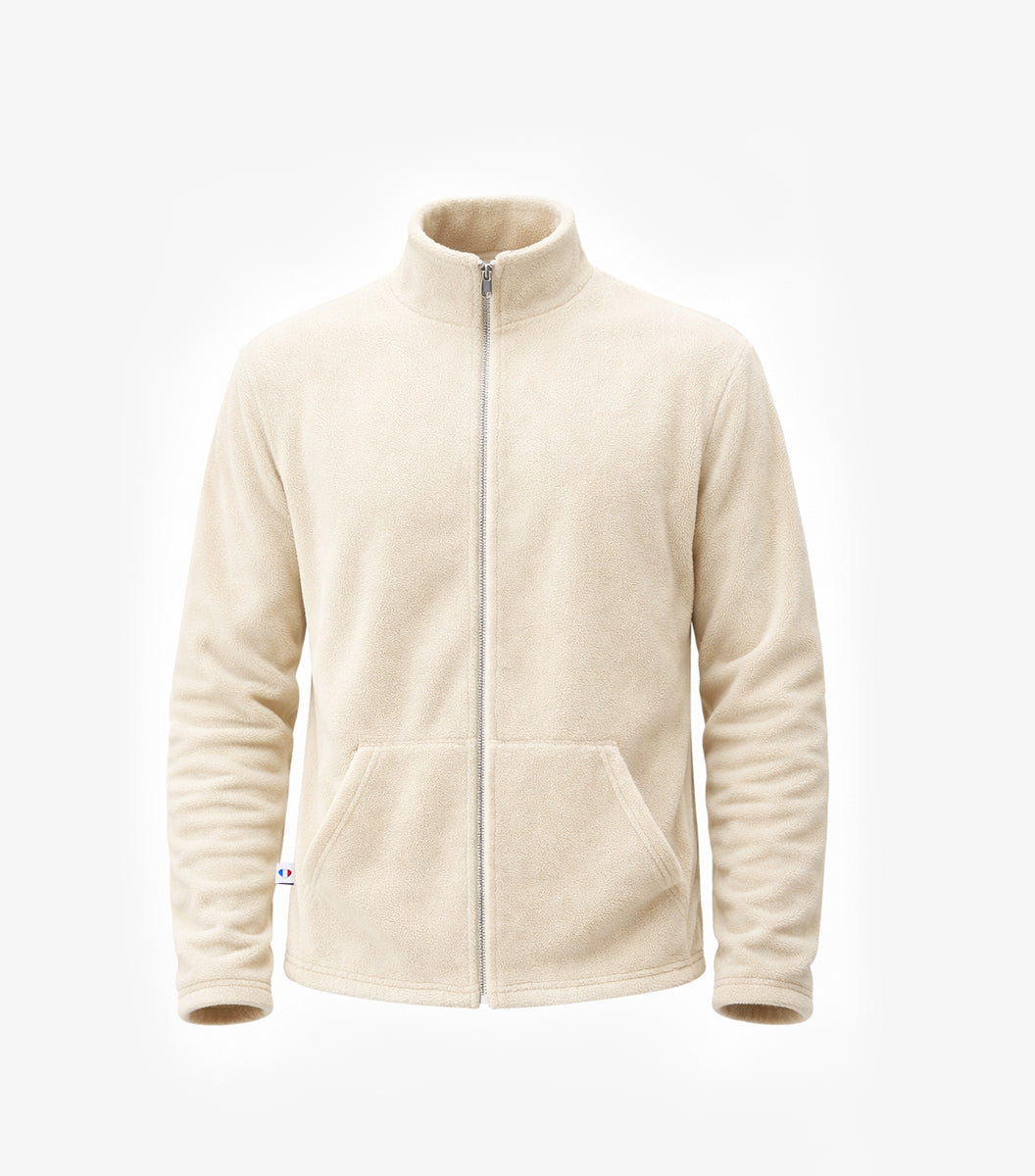 Veste Polaire Zippée Femme Écru