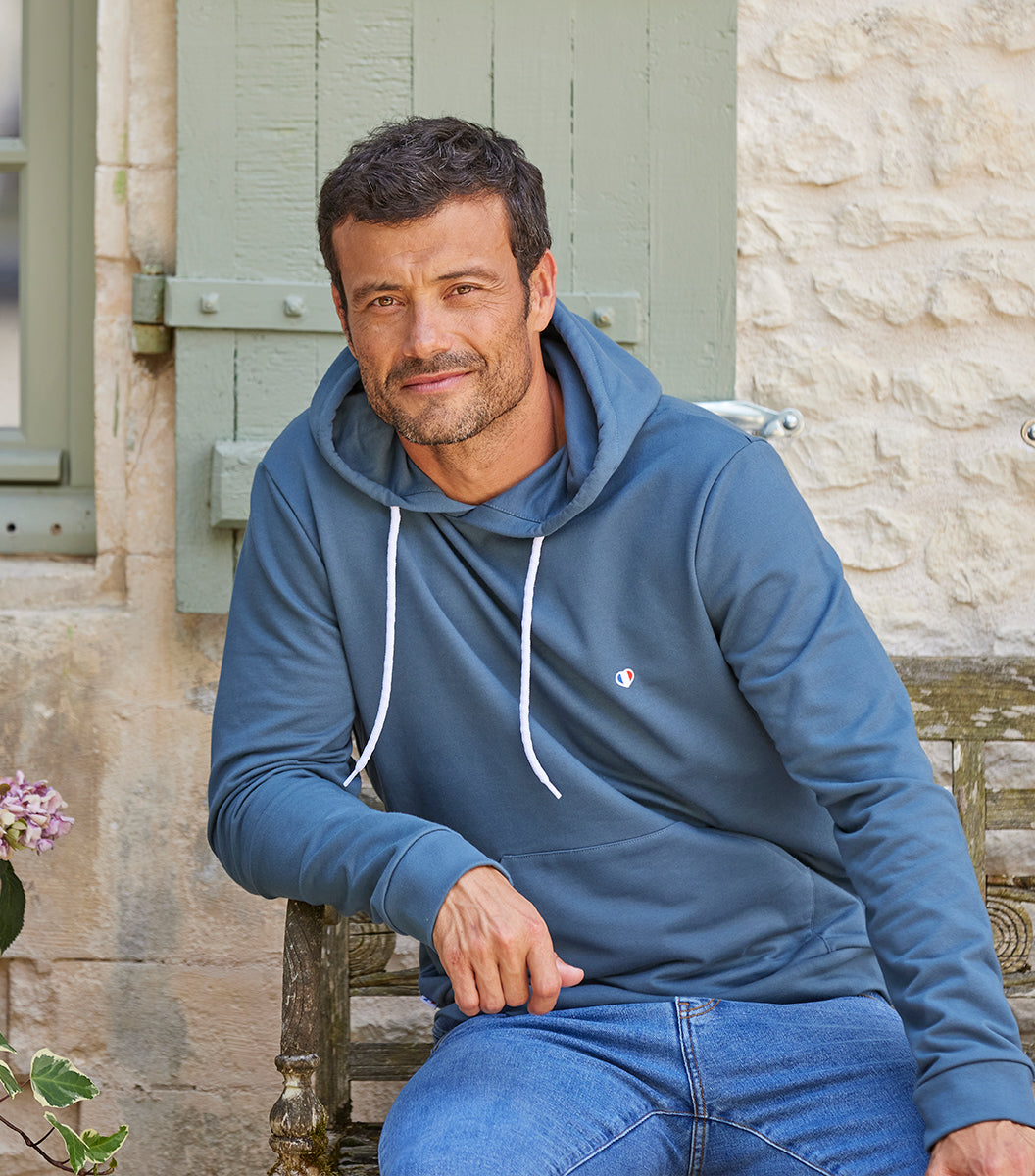 Sweat à capuche Homme Azur - Iconique