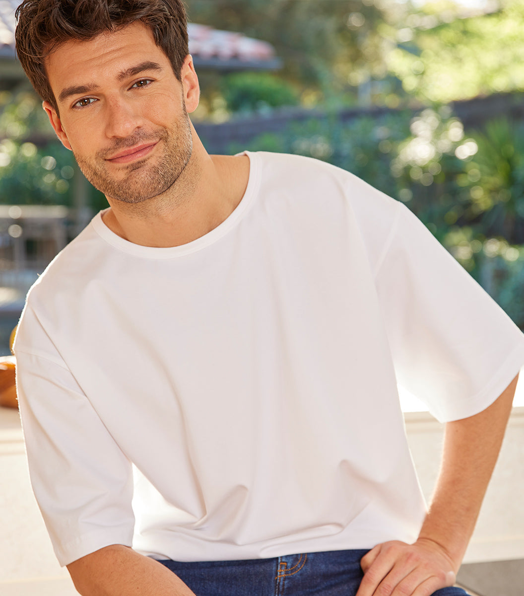 T-shirt Oversize Homme Blanc x2 - Pack Intemporel