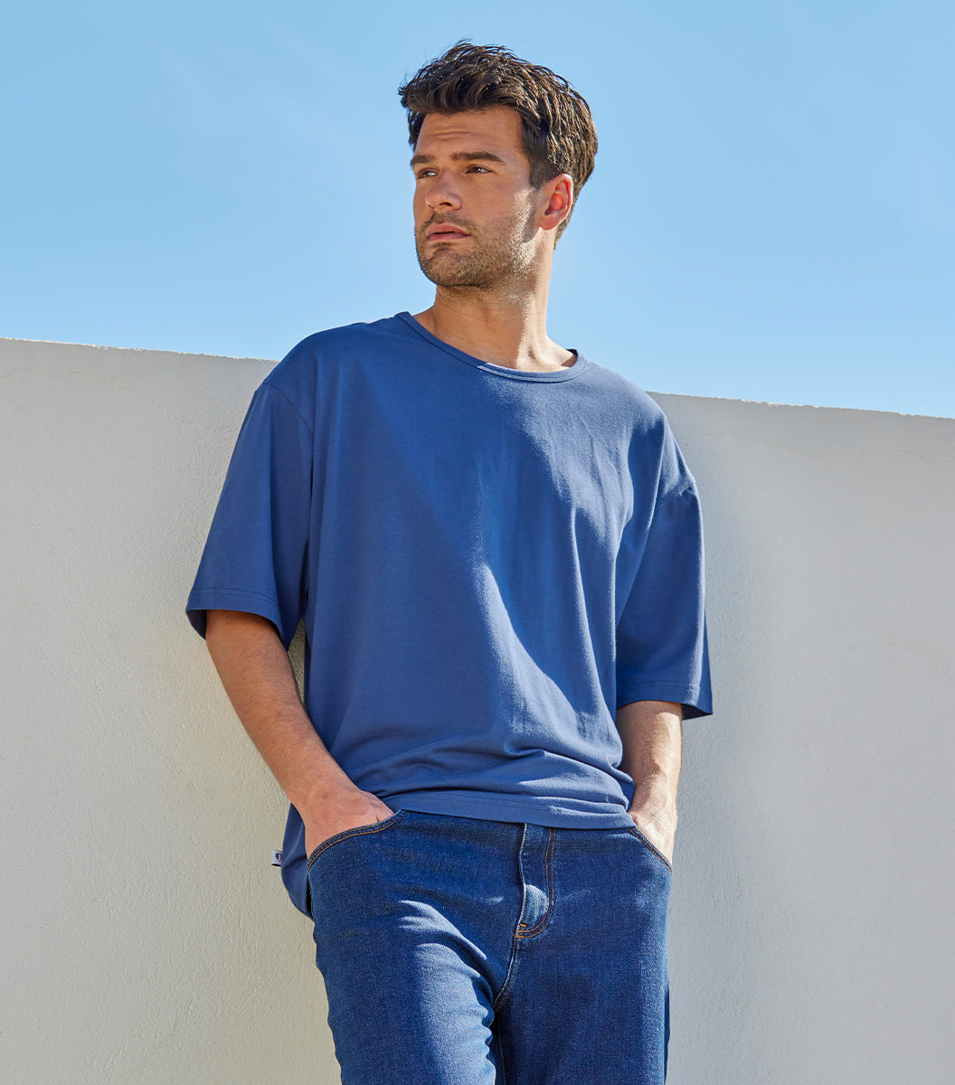 T-shirt Oversize Homme Bleu Jean - Intemporel
